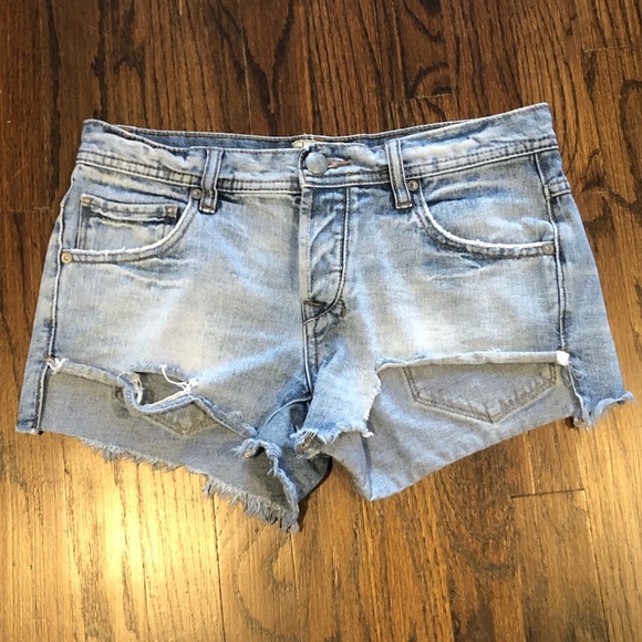 Free People Denim - Free People Ripped Jean Shorts